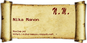 Nika Manon névjegykártya